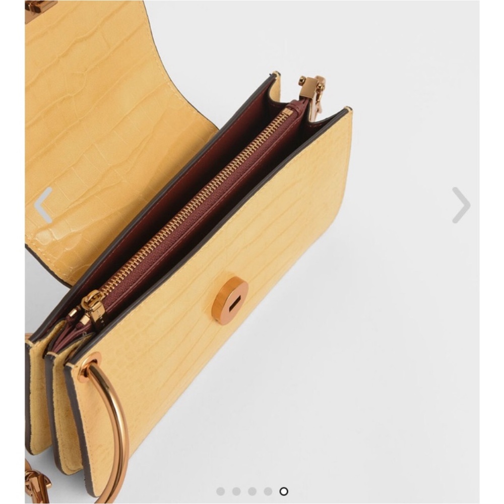Charles and Keith croc brown crossbody bag - Picture 5 of 5